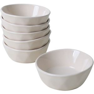 Set de 6 boluri din gresie ceramică Facetta 12 cm, bej, bej imagine