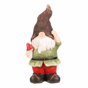 Decorațiuni de grădină Pitic cu haină verde, 19 x18 x 42 cm, verde imagine