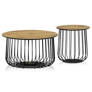 Set de măsuțe de conferință, stejar sălbatic, 2buc., maro deschis imagine