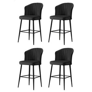 Set de scaune de bar Rubi Black and Black, 4 buc., 4 buc imagine
