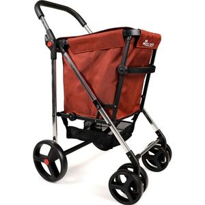 Rolser Cărucior de cumpărături pliabil pe roțiBasket MF 4Big, roșu oxidat imagine