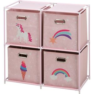 Dulap pentru copii Storage Solutions cu 4 cutii de depozitare, 68 x 35 x 70 cm imagine