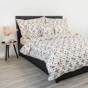 Lenjerie de pat din bumbac crep Kvalitex Mozaic, 140 x 200 cm, 70 x 90 cm imagine