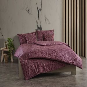 Lenjerie de pat din bumbac Kvalitex Tokyo vișiniu, 140 x 200 cm, 70 x 90 cm imagine