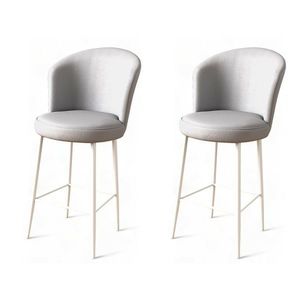 Set de scaune de bar Uras Grey and White, 2 buc., gri, 2 buc. imagine