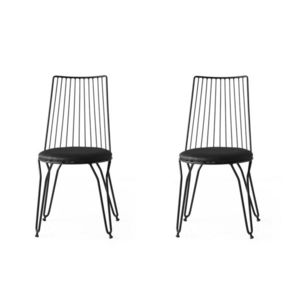 Set de scaune de sufragerie AdaBlack and Black, 2 buc., negru imagine