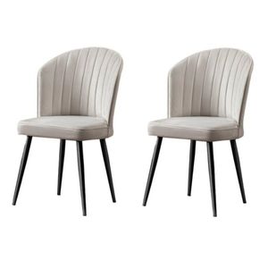 Set de scaune de sufragerie Rubi Cream and Black, 2 buc., crem deschis imagine