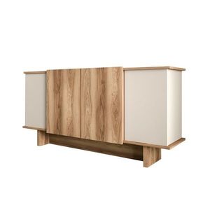 Dulap Diana Sand and Walnut, crem deschis imagine