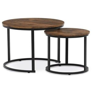 Set de măsuțe de conferință, lemn vechi, 2 buc., maro închis imagine