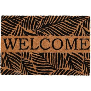Cocos mat Welcome leaves, 59 x 39 cm imagine