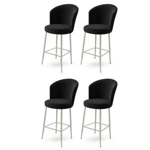 Set de scaune de bar Fora Black and Chrome, 4 buc., negru, 4 buc imagine