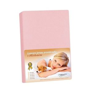 Cearșaf din jersey cu elastan roz, roz, 180 x 200 cm imagine