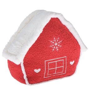 Decorațiuni de Crăciun Căsuță din material textilroșie, 26 x 30 x 10 cm, roșu imagine