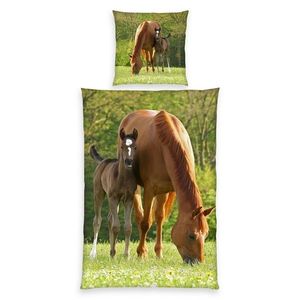Lenjerie de pat din bumbac pentru copii Herding Horse, 135 x 200 cm, 80 x 80 cm imagine