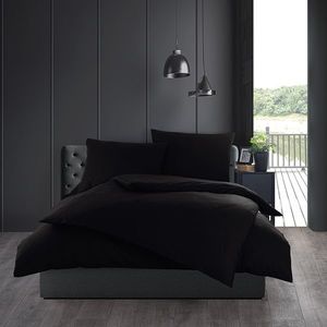Lenjerie de pat din bumbac Color negru, 140 x 200cm, 70 x 90 cm imagine