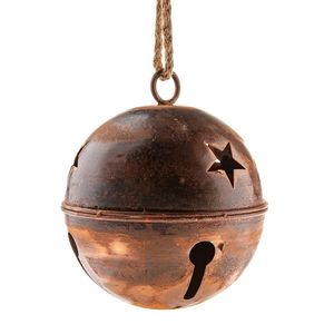 Clopoțel metalic suspendat, diametru 15, 5 cm, culoare cupru, rustic, arămiu imagine