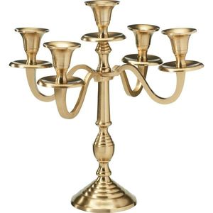 Sfeșnic metalic cu 5 brațe 29x29x30 cm, culoareauriu, decor 2 imagine
