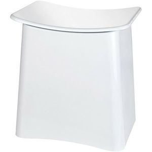 Wenko Scaun de baie cu spațiu pentru rufe Wing, alb, 45 × 33 × 48 cm, alb imagine
