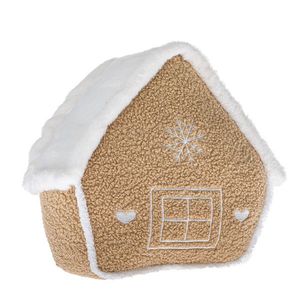 Decorațiuni de Crăciun Căsuță din material textilbej, 26 x 30 x 10 cm, bej imagine