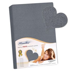 Cearșaf de pat din frotir Bellatex Kamilka gri închis, 180 x 200 cm, gri închis, 180 x 200 cm imagine