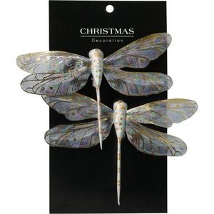Set de decorațiuni de Crăciun Libelula violetă, 13, 5 cm, 2 bucăți, mov imagine