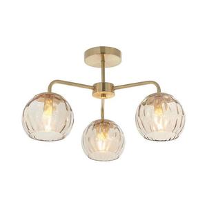 Endon 91968 - Plafonieră aplicată DIMPLE 3xE14/25W/230V auriu/bej fumuriu imagine