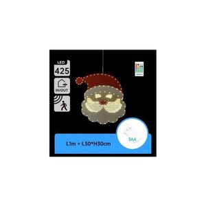 - Decorațiune festivă LED Moș Crăciun, 425 LED, alimentare 3x AA, IP44, cu telecomandă, 30 cm imagine