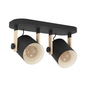 Eglo 43557 - Spot HORNWOOD 2xE27/28W/230V negru imagine