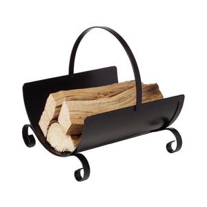 Coș metalic cu mâner, pentru lemne 40x38 cm negru imagine