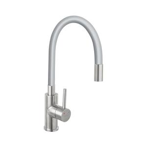 Baterie de chiuvetă cu pipă flexibilă FERRO oțel inoxidabil/gri imagine