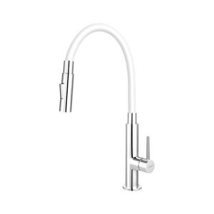 Baterie de chiuvetă cu pipă flexibilă FERRO crom lucios/alb imagine