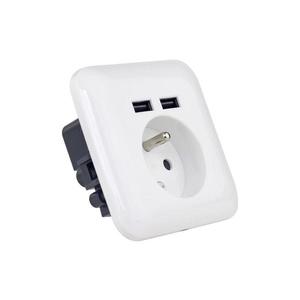Priză de perete cu USB, tip francez 250V/16A imagine