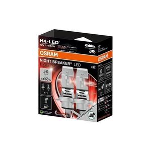 Set de 2 becuri LED auto NIGHT BREAKER SPEED H4 (P43t) / 14 W / 12 V / 6000 K - Osram imagine