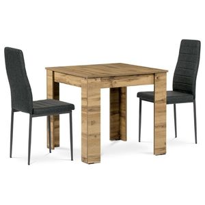 Set de masă MDF cu 2 scaune, 80 x 80 x 75 cm, stejar Wotan imagine