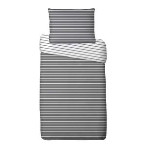 Lenjerie de pat din bumbac Dungi, gri, gri, 140 x 200 cm, 70 x 90 cm imagine