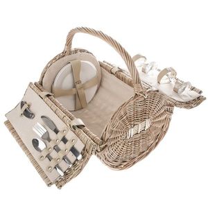 Coș picnic din răchită pentru 2 persoane Cylinder imagine