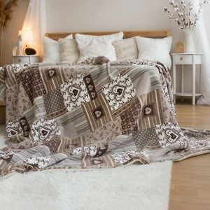 Pătură din imitație de blăniță Stanex Pechvork bej , 150 x 200 cm imagine