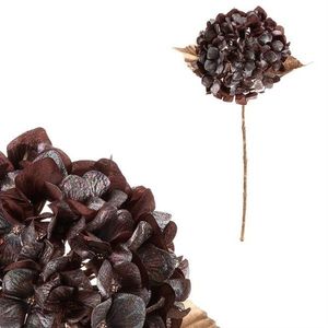 Hortensie artificială tăiată, maro cu auriu, 65 cm, maro imagine