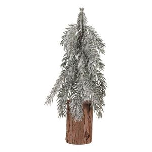 Decorațiune de Crăciun Molid pe buștean, acoperit cu zăpadă, 32 cm imagine