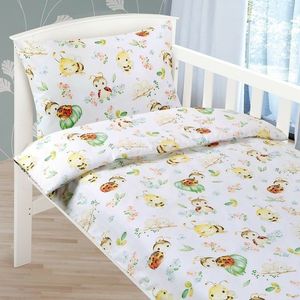 Lenjerie de pat pentru pătuț din bumbac Bellatex Beata Buburuză, 100 x 135 cm, 45 x 60 cm imagine