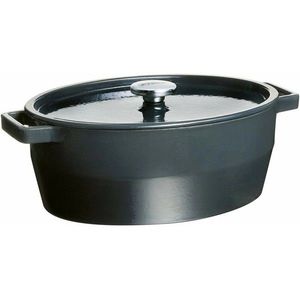 Pyrex Cratiță din fontă cu capac 6 l, 33 x 25 cm, gri, gri, 6 l imagine
