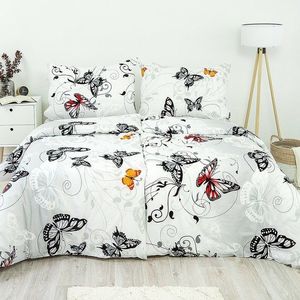 Stanex Lenjerie de pat creponată Motýl alb, 140 x 200 cm, 70 x 90 cm imagine