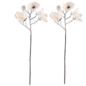 Set de flori Magnolia, 2 bucăți, alb cu zăpadă, alb imagine