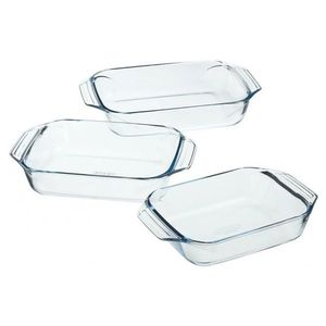 Pyrex Set de 3 vase de sticlă pentru cuptor, 2 l +3 l + 4 l imagine