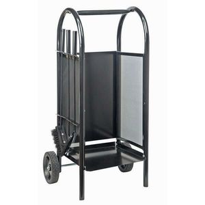 Coș de șemineu/cărucior cu unelte 82, 5 cm, oțelset de 3 piese imagine