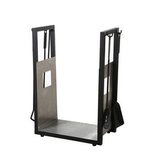 Coș de lemne pentru șemineu cu unelte, 42 x 62 x25 cm imagine