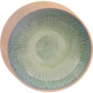 Orion Set de farfurii adânci din ceramică Glaze verde 20, 5 cm, 6 bucăți, verde imagine