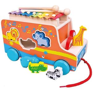 Mașină cu xilofon Bino, portocalie imagine