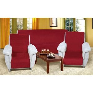 Cuverturi de canapea şi fotolii Korall micro, burgund, 150 x 200 cm, 2 buc. 65 x 150 cm imagine