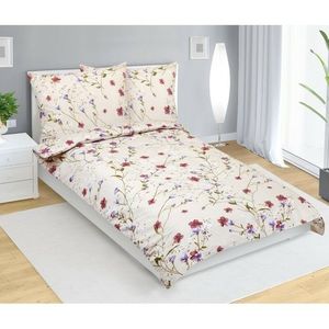 Lenjerie de pat din bumbac Bellatex Flori bej, 140 x 200 cm, 70 x 90 cm imagine